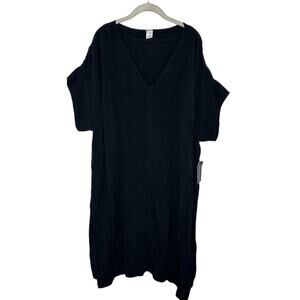 New Melrose & Market Women's Dolman Sleeve Black Knit Mini Dress Size 1X